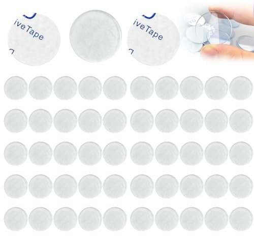 50 Stück 25mm Rund Glasplatte Transparent PVC Gummipuffer, Antirutsch Rutsch Transparente Gummipuffer Selbstklebend, Anti Rutsch Pads Elastikpuffer, für Tisch Abstandshalter, Glasplatten