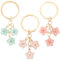 3 Pièces Porte Clés Floral, Porte clés pour femmes, Mignon sac Charms Décoration Pendentif Fête des Mères (Rose,Blanc,Bleu)