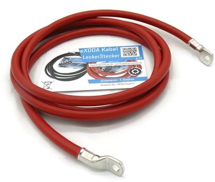 eXODA Cavo batteria 50 mm² 2,5 m capicorda M8 e M8, rosso