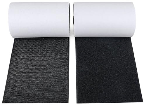 BOMEI PACK 11cmx2m Cinta adhesiva de doble cara con gancho y bucle, sin adhesivo para cortinas, cojines, ropa, fuerte