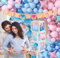 Gender Reveal Party Deko-Set, Babyparty Luftballons und Banner, Rosa und Blau, mit BABY Würfeln