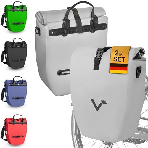 Valkental® Große & wasserdichte Gepäckträgertasche - Fahrradtasche für Gepäckträger mit großen Reflektoren [Abschließbar] Bombenfester Sitz - Mehrfach ausgezeichnet - Gefertigt für Langlebigkeit