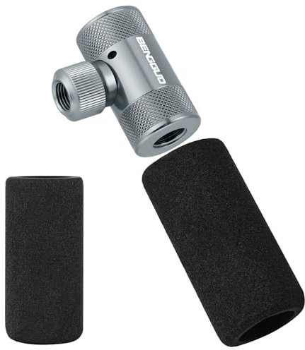 AOOWU Gonfleur de CO2 pour Vélos, Pompe à CO2 Compatible avec Valve Presta et Schrader, Pompe à Air CO2 Rapide et Facile pour VTT et Vélo de Route Gaine Isolante Incluse Cartouches de CO2 Non Incluses