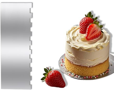 COYUN 1 Pezzi Raschietto per Torte in Acciaio Inox,Raschietto per Torte a Doppio Lato,Raschietto in Metallo per Pasticceria,Raschietto Liscia per Torta per Decorare Glassare, Crema al Burro Mousse