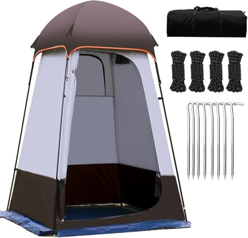 OZPPM Camping-Duschtent, Tragbare Private Umkleidetent, Wasserfeste Toilettent, Kabine Mit Regenschutz, Für Wandern, Angeln, Strände, Picknicks(Brown)