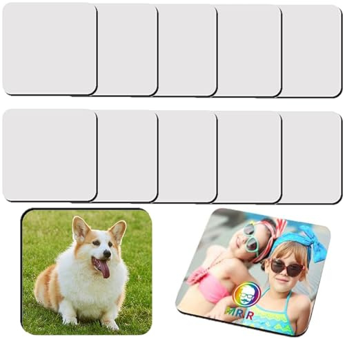 BOBOZHONG 10 Pcs Sublimation Blank Refrigerator Magnets,Personalized Sublimation Fridge Refrigerator,DIY Decorative Square Magnets for Whiteboard Office Calendar Kitchen Home Wall Decor(5 cm x 5 cm)