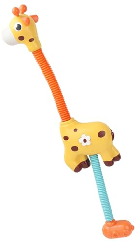 Cabezal de Ducha eléctrico Ajustable de 360° con Jirafa para baño de bebé con Tubo Flexible para el Cuello, rociador a Pilas, Juguete de Agua con Ventosa para niños pequeños de 3 años o más