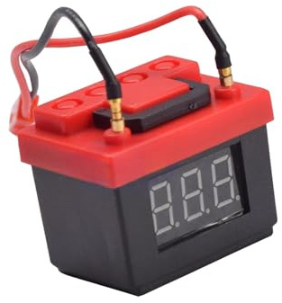 Fxzqgnh RC Battery Tester with Low Battery Warning, Compact Model Car Battery, RC Model Car Accessory, Decoration And Upgrade, Black