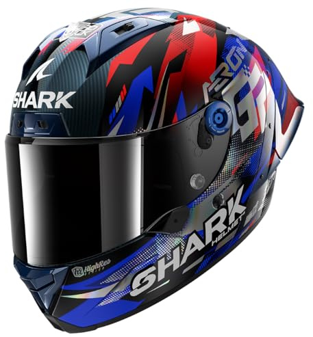 SHARK, Integraler Motorradhelm AERON-GP FIM RACING #1 REPLICA ZARCO VICTORY 2025 Carbon Blue Chrome DBU, M