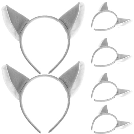 Bandeaux Animaux de Loup 6 Pièces en Tissu pour Fête et Photo | Serre-tête Fête, de Loup, Bandeaux Animaux Jungle, Décoration Anniversaire Animaux Fête