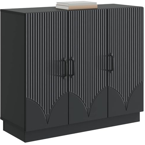 vidaXL Sideboard Schwarz 89 x 34,5 x 77 cm Holzwerkstoff, Wohzimmer Aufbewahrungseinheit, Moderne Buffets, Sideboards, schicke Organizer, praktische Möbel, Deko
