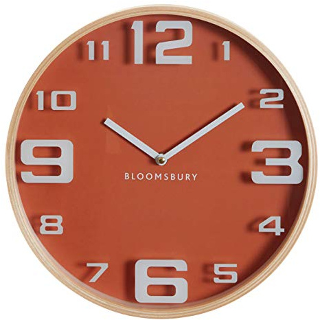 Premier Vitus Wall Clock, Orange Wood, Large