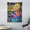 ABAKUHAUS urban Graffiti Wandteppich, Hip Hop Entwurf aus Weiches Mikrofaser Stoff Waschbar ohne Verblassen Digitaldruck, 110 x 150 cm, Lila Gelb