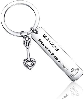 Cactus Keyring be A Cactus Inspirational Keyring for Family Friends Keychain Gifts Motivational Gift Green Size: Regular