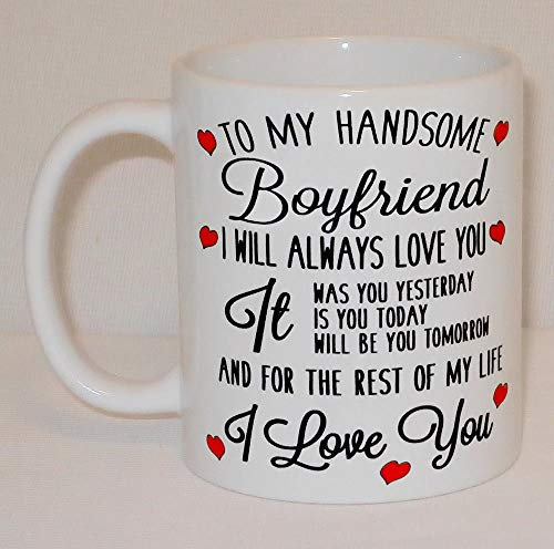 To My Handsome Boyfriend I Love You Ceramic Mug Funny Valentine's Gift