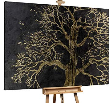 KunstLoft® XXL Gemälde 'Organic Skeleton' 200x150cm | original handgemalte Bilder | Wald Bäume Schwarz | Leinwand-Bild Ölgemälde einteilig groß | Modernes Kunst Ölbild