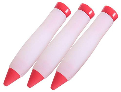 Coversolate Zuckerguss Flaschen Dekorierstift Backen Spritztüllen Silikon Kekse Plätzchen Schokolade (Rot)