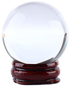 Natürlicher Quarz Kristallkugel 40 mm mit Ständerfuß, klare Glas Kugel für Meditation, Feng Shui Dekoration, Wohnzimmer Schreibtisch Ornament, Geschenk für Frauen Männer