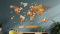 68travel Hölzerne Weltkarte Wanddekoration - mehrschichtig, gebeiztes Holz, eingravierte Namen - einzigartiger 3D-Effekt - für Wohnzimmer, Büro und Schlafzimmer XL (200x115 cm)