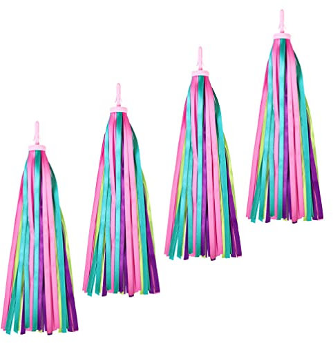 Toyvian 2 Paar Fahrrad-Streamer Fahrrad Quastenband Lenker-Streamer Lenkergriffe Für Fahrräder Regenbogenband-handglocken Fahrräder Quaste Fahrradstreamer Kind Roller Drachen Stoff