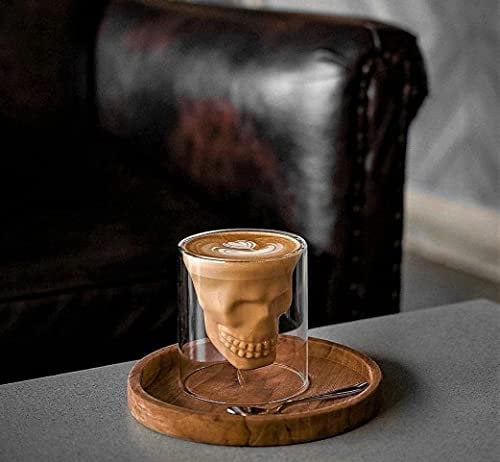 PREMIUM 3D Totenkopf Kristall-Gläser im Set für Getränke sowie Whisky, Rum, Vodka, Shots, Kaffee uvm I Skull Head Shot-Glas für Mini-Bar Zubehör ist das perfekte Geschenk für Männer (2 Stück, 25 ml)