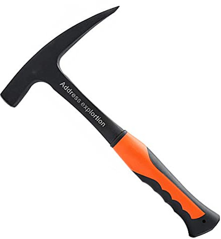 Gonnely Martillo geológico - Martillo de pico de roca de 11.4 '' Martillo geológico profesional puntiagudo Herramientas manuales multifuncionales para exploración de minerales