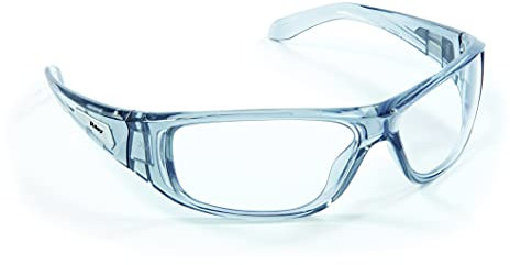 Riley Strobe Sports Style Safety Glasses Integrated Side Shields Protective Work Eyewear (Clear Lens)