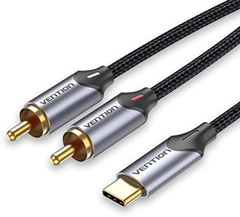 VENTION Cavo USB C a 2RCA, USB Tipo C Maschio a 2 RCA Maschio Sdoppiatore a Y stereo, adatto per Xiaomi, LG, Amplificador, HDTV, Home Cinema, Lettori DVD e TV (3m/10ft)