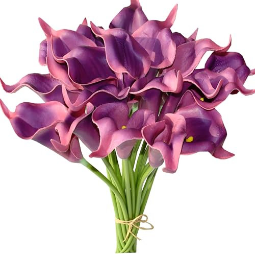 Mandy's Künstliche Calla-Lilien, Seidenblumen, 34 cm, Hellviolett, 20 Stück