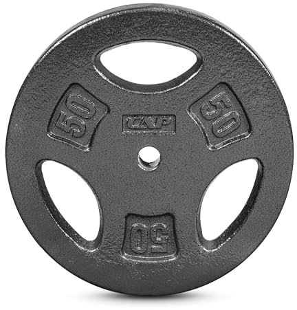 CAP Barbell Standard 1-Inch Grip Weight Plates 50 lbs BLACK, Pack (x1)