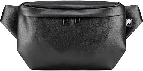 PP-Berlin Bauchtasche, Kunstleder Schwarz, Eckig, Vegan, Handmade in Berlin für Damen, Herren, Unisex. Hipbag, Crossbody Bag, Schultertasche, Hüfttasche