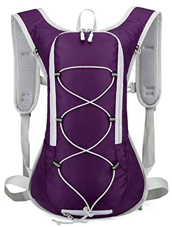 HILPATY 15L Fahrradrucksack, Kleiner Rucksack Leichter Wanderrucksack Wasserdicht für Damen und Herren Sport Daypack MTB Rucksack Ski-Rucksack, violett, 41*29*10cm