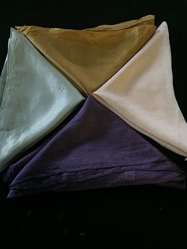 4 Stück 100% Seide Schals zum Bemalen / Färben 50 x 50 cm quadratisch