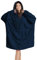 V.&GRIN Übergroße Kapuzen-Decke, Weicher Flauschfleece-Pullover Sweatshirt für Frauen Männer Kinder – Familienlook in Übergröße XXL​ Marineblau