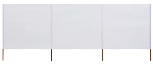 ZQQLVOO Brise-vue pour balcon - Brise-vue - Brise-vue - Clôture de jardin - 3 pièces - En tissu coupe-vent - 400 x 80 cm - Blanc sable