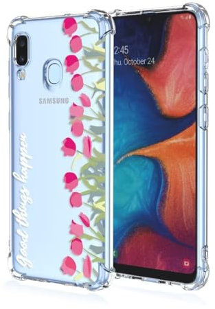 ATISIJIE Custodia per Huawei P Smart 2019,Fiore Fiori Trasparente con Disegni in Morbido Silicone TPU Custodia per Huawei P Smart 2019-A13
