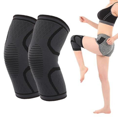 KASESSS 2Piezas Rodilleras Menisco y Ligamento, Rodilleras Deportivas para Mujeres y Hombres, Transpirable Rodillera Compresion,Antideslizante Rodilleras Ortopédicas Estabilizadora para Gym,Baloncesto
