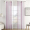 MIULEE Gardinen Gestreift Transparent mit Ösen, Voile Vorhänge Wohnzimmer Modern 2er Set, Vorhang Schlafzimmer Transparent mit Helllila Weiss Gestreift Muster, Vorhang Halbtransparent Streifen 140X225
