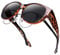 URUMQI Überzieh Sonnenbrille über Normale Brille, Polarisierte Überbrille Sonnenbrille für Brillenträger Damen, Retro Sonnenbrillen Fit over Sunglasses mit UV400 Schutz Schildpatt Rahmen