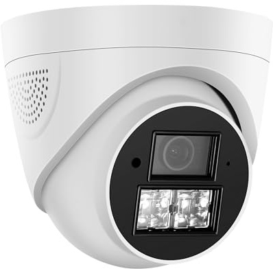 Andoer WLAN-Kamera für den Außenbereich, WLAN-Kamera, 360 °, Weitwinkelkamera, Nachtsicht, Bewegungsalarm, Zwei-Wege-Audio, mit unidirektionalem Audiomikrofon, Wandmontage