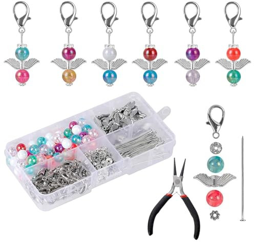 Galerie SV 50 Kits Engel Basteln Perlen Set, Schutzengel Anhänger, Selber Machen Engel Bastelset für DIY Hochzeit Basteln