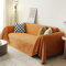 Weiche Chenille-Überwurfdecke für Sofa, Couch, Zweisitzer und Sessel, wendbares Design, waschbar, Tagesdecke, Orange, 180 x 420 cm