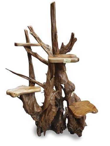 Tonle SAP - Scala per fiori in legno massello, 100 cm, con 3-4 ripiani, adatta per decorazione in soggiorno, giardino d'inverno, ecc. (III: 100 x 55-65 x 45-55)