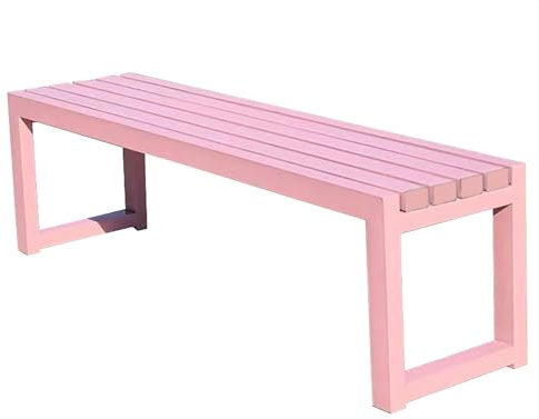 JCSRYD Gartenbank Ohne Lehne Metall, Parkbank Aus Gusseisen Wetterfest, Hohe Tragfähigkeit, Parkbank, Gartenmöbel für Veranda, Terrasse, Park, Hof, Eingang, Weg(Pink,100cm/39in)