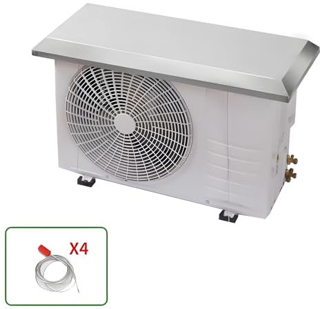 Klimaanlage Abdeckung für Außengerät, Mini Split Abdeckung, Edelstahl Minisplit Kompressor Schutz, Klimaanlagen Kondensator Außen-AC-Geräte Schutzabdeckung für Regen Eis Schnee Wetterschutz (98×40cm)