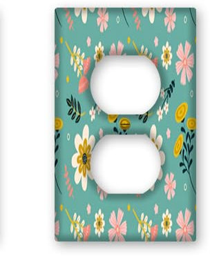 Horienteeon Jolie plaque décorative pour interrupteur à 2 interrupteurs - Plaque murale décorative en plastique pour salle de bain, maison, chambre à coucher - 11,4 x 7 cm