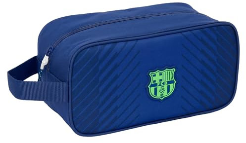 Safta F.C. Barcelona Navy Blue - Zapatillero Mediano, Multiusos, Portatodo, Deporte, Extraescolares, Fútbol, Cómodo y Versátil, 29x14x15 cm