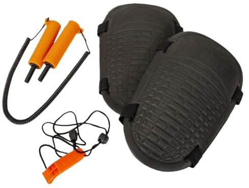 Sicherheitssets für Eisfischerei, Sicherheits-Set für , Eispickel mit Knieschützern und Pfeife, Eisbrecherzubehör, Eisfischereiausrüstung zum Schutz im Freien