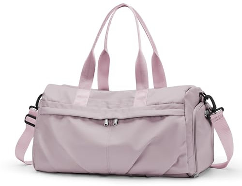 HYC00 Sac de Sport Femme Homme Léger Sacs de Voyage avec Compartiments Chaussures et Humide Grande Sac de Fitness Weekend Duffel Bag Sacs de Gym Sport Cabas de Fitness pour Voyage Piscine,Rose Lotus
