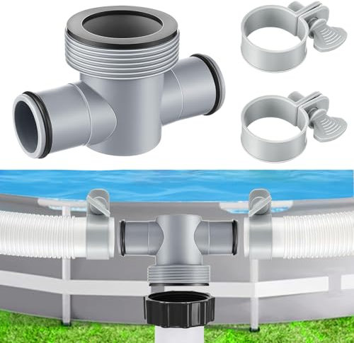 DIELOVEHUA Adaptador Manguera Piscina 32 mm a 38 mm, Adaptador Tubo 32 mm a 38 mm, Terminal Manguera Piscina, con Juntas Tóricas y Abrazadera, para Reemplazar Bomba de Filtro